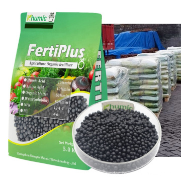 Khumic NPK compound fertilizer shiny balls compound Young Leonardite Humic acid and amino acid plant source China manufacturer